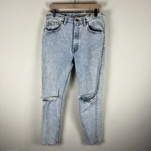 Vintage 2000 Levi's 505 Relaxed Fit Acid Wash Jeans 34x30 Waist 32" Inseam 30"